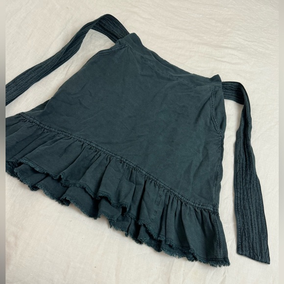 ANTHROPOLOGIE Pilcro Amora Ruffled Mini Skirt In Teal Blue Size XS Beach Coast - Picture 11 of 16